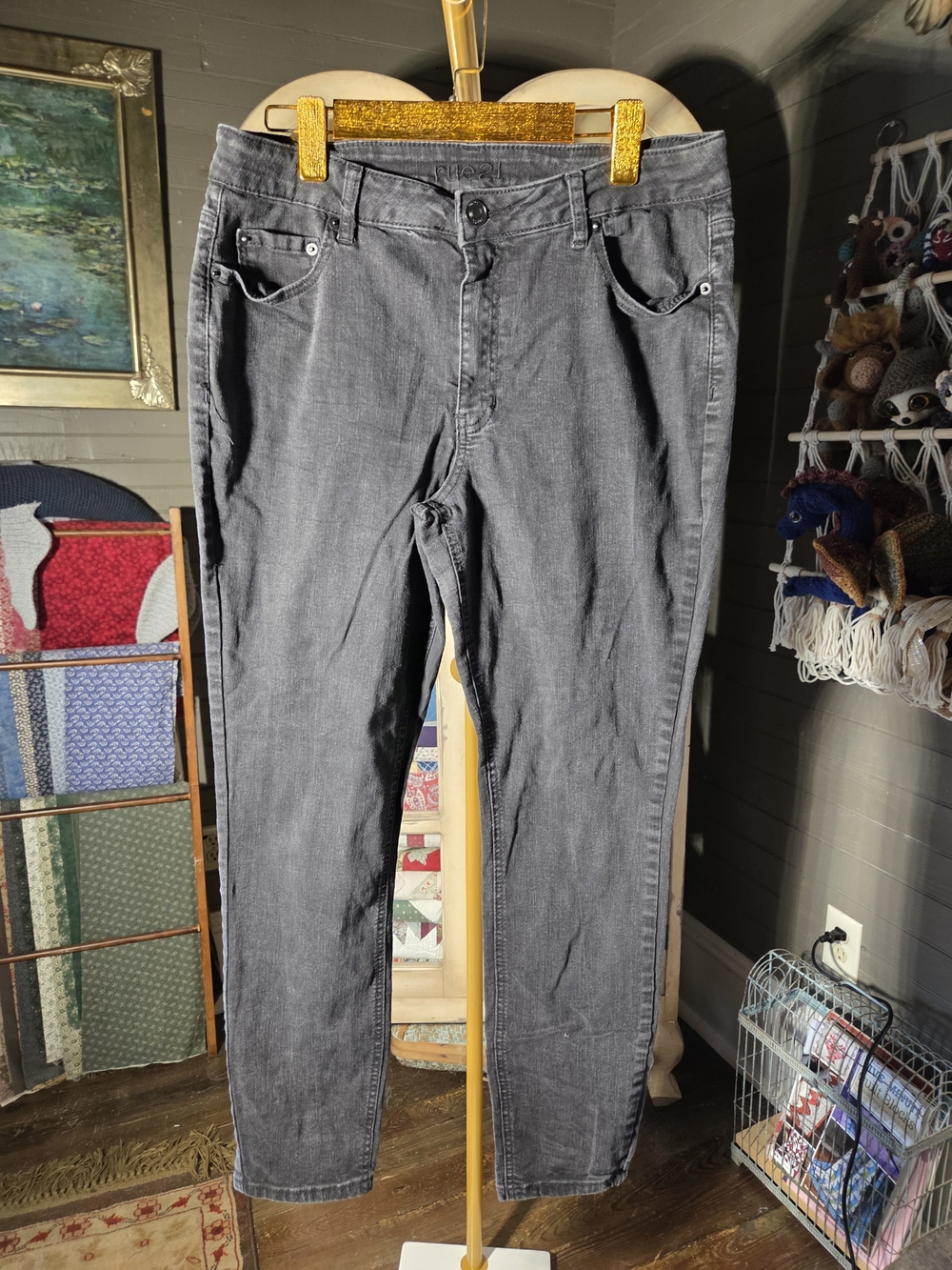 Rue21 Women's Straight Leg Gray Jeans